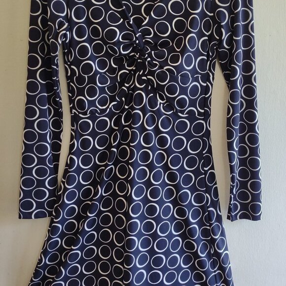 INC International Front Knot A-Line Dress Size Small  Retro Vibes Fit & Flare - Picture 4 of 7